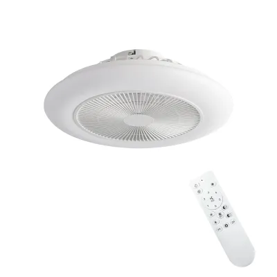 DLC CIERZO 50-cm-Deckenventilator mit verborgenen Flügeln und LED-Beleuchtung – weiß, Fernbedienung