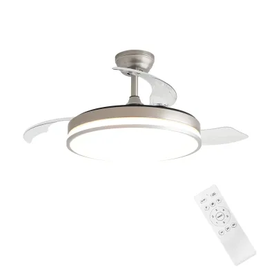 42-Zoll-Deckenventilator mit 3 PC-Flügeln und 3-Farben-LED – Satin-Nickel, DC-Motor, Fernbedienung
